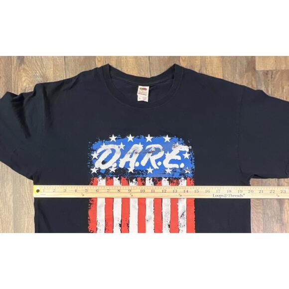 Dare Vintage Keep Kids Off Drugs American Flag Shirt Fruit of the Loom Large. - Picture 5 of 7
